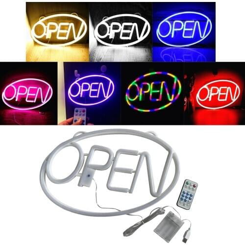 OPEN Neon Signs Lights Night Light Remote Control Home Beer Bar Pub Recreation Room Game Lights Windows Garage Wall Glass Home