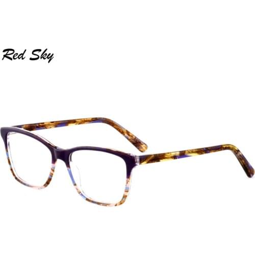 Acetate Glasses Frame Men Women Square Tortoise Frame Spring Hinge Frame Unisex Prescription Myopia Presbyopia Spectacles Frame