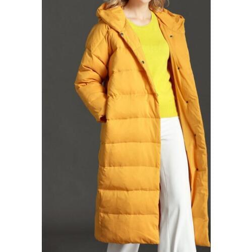 Cocoon Style Long Women Warm Winter Down Coat Loose Fitting Hooded 90% Duck Down Coat 2018 New Fashion Winter Women Down Coat