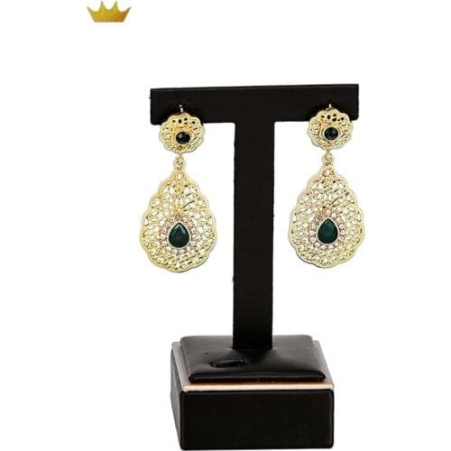 2020 AUG Gold color earringcolor stone fashion jewelry alloy earring