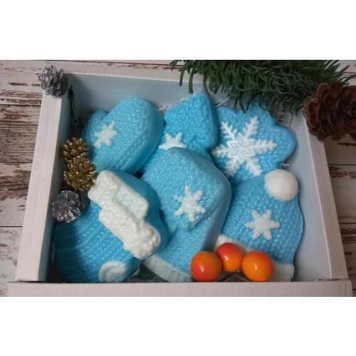 Knitted Hat&scarf&socks Silicone Mould Soap Mold Aroma Stone Moulds Christmas PRZY Eco-friendly 54125