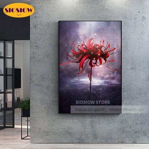 SIOSIOW 5D DIY Full Square Drill Diamond Painting Manjusaka Flowers 3D Embroidery Patterns Cross Stitch Rhinestone Home Decor