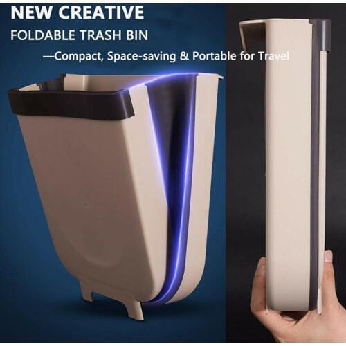 Folding Waste Bin Kitchen Garbage Bin Car Trash Can Wall Mounted Garbage Trash Bags Holder Collapsible Toilet Storage Bucket