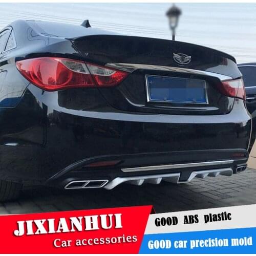 For Hyundai Sonata Body kit spoiler 2011-2013 For Sonata 8 ABS Rear lip rear spoiler front Bumper Diffuser Bumpers Protector