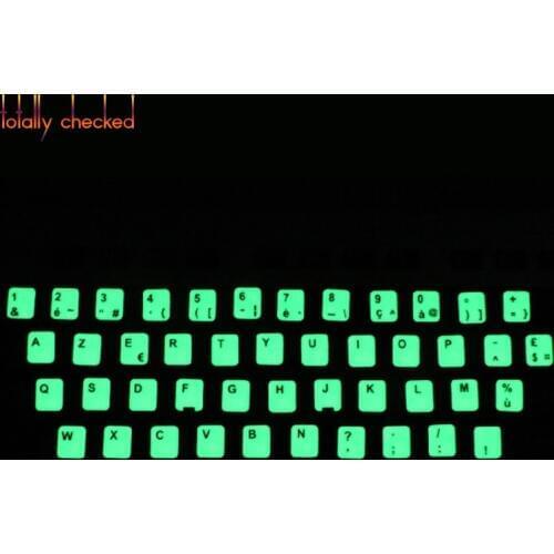 Glowing Lumious luminous keyboard sticker Russian Spanish Japanese Arabic Thai Hebrew French Italian German desktop laptop