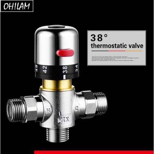 Brass Thermostatic Mixing Valve G1/2 DN15 Bidet/Shower/Solar/Heater Avoid Scalding Constant Water Temperature Control Valve