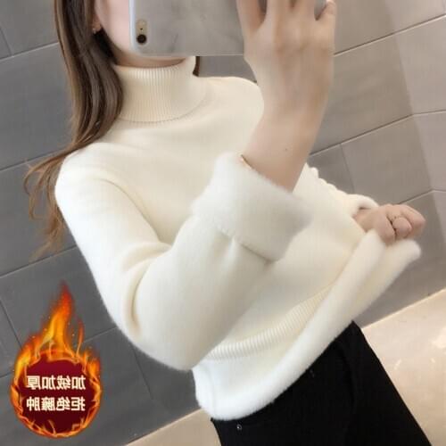 Women sweaters Pullover Turtleneck 2020 fashion Lady fleece wool new hot style ladies winter warm Woman clothing LXJ2396