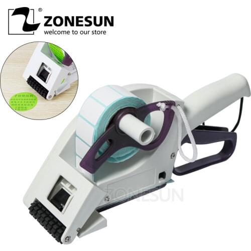 ZONESUN Manual Flat Curved Surface Labeling Machine Small Handheld Manual Price Tag Labeler For Promotion Advertising Tags