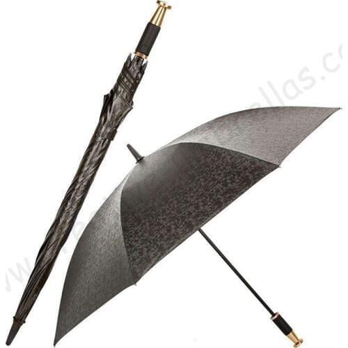 123cm dia. self-defense steel golden car umbrella diamond check auto open anti-thunder anti-static fiberglass windproof parasol