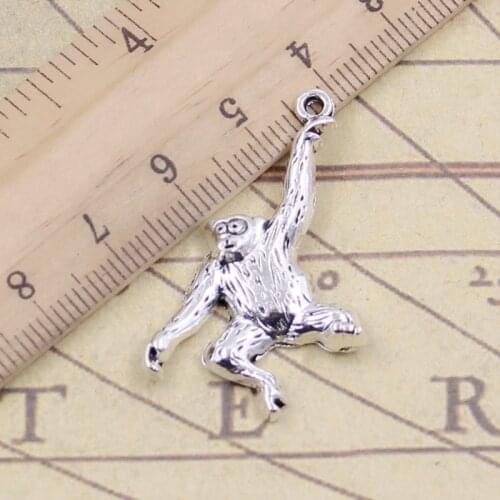 10pcs Charms Monkey 32x27mm Tibetan Bronze Silver Color Pendants Antique Jewelry Making DIY Handmade Craft Pendant