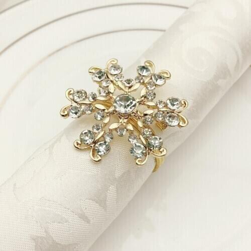 10pcs/lot Gold Napkin Ring Diamond Butterfly Napkin Buckle Alloy Napkin Ring Cloth Ring Table Decoration