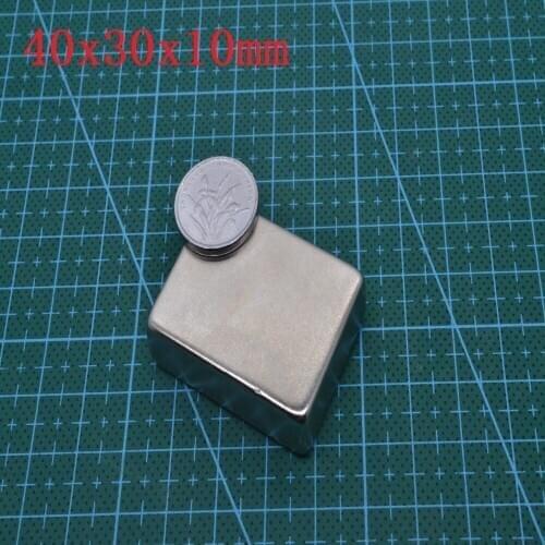 2/5/10PCS 40x30x10 Strong Neodymium Magnet sheet 40mm x 30mm Block Permanent Magnet 40x30x10mm magnetizing Magnet 40*30*10 mm