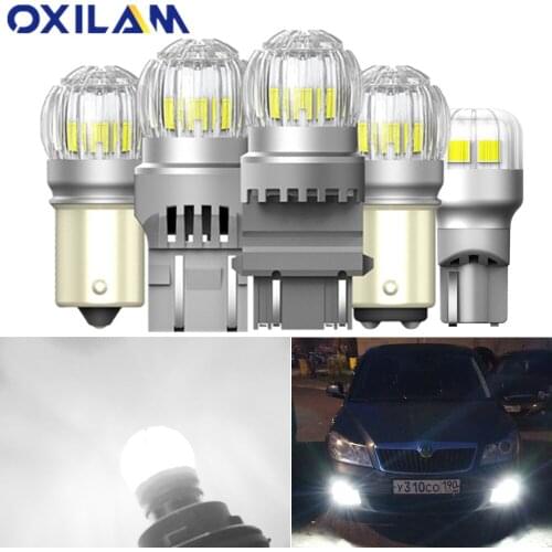 2X 1156 P21W BA15S LED Canbus Bulb T15 W16W 7443 7440 T20 LED Day Running Light 6000K DRL For BMW E46 E90 F30 E91 X1 E84 F48