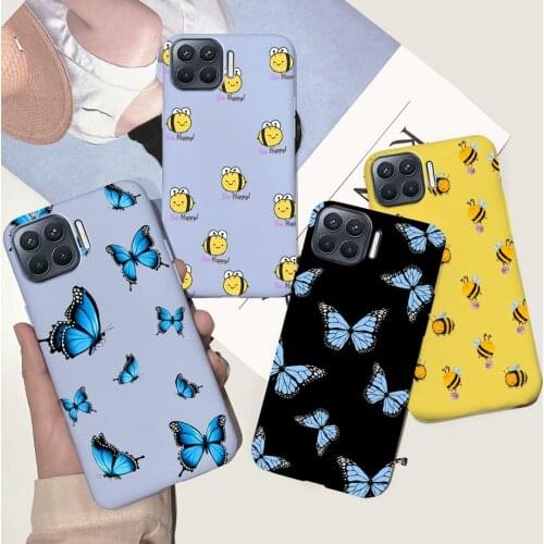 6.43" Luxury Phone Case For Oppo A93 Case Cute Yellow Bee Liquid Silicone Back Cover For OPPO A 93 A93 oppo CPH2121 Cover Bumper