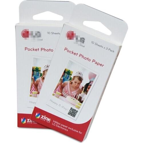 60 sheets photographic paper Zink PS2203 Smart Mobile Printer for LG Photo Printer PD221/PD251 PD233 PD239 printer paper