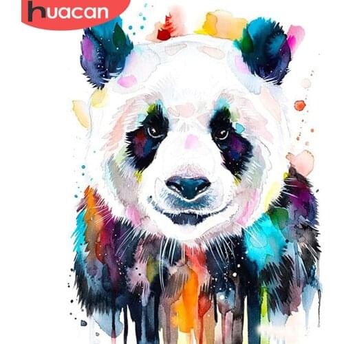 HUACAN 5D DIY Diamond Painting Animal Panda Full Square/Round Drill Embroidery Diamond Mosaic Creative Hobbies