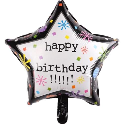 Five-pointed star aluminum balloons Happy Birthday childrens toys birthday party decoration balloon wholesale