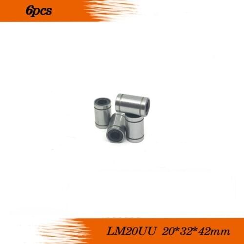 Free shipping 6pcs LM20UU LM20 20mm Linear Ball Bearing Bushing Linear Bearings CNC parts 3d printer parts