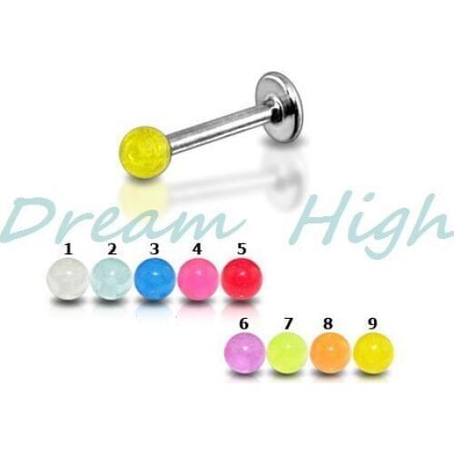 Free Shipping UV Acrylic Lip Piercing Labret Ring For Women Girl 100 Pcs/lot Mixed Color Promotional Gift