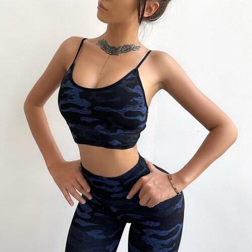 Seamless Women Yoga Bra Camouflage Push Up Shockproof Padded Training Running Workout Tops Sport Gym Cycling Outdoor Bra Female