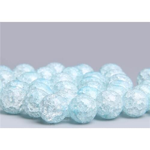 Natural Snow Cracked Crystal glass Beads For Jewelry Making Women Diy Accessories Loose Round Spacer Quartz Beads Wholesale