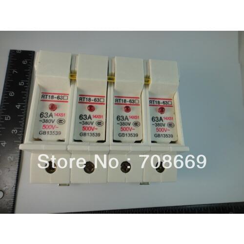 63A Cylindrical Fuse Holder 4P With LED RT18-63X