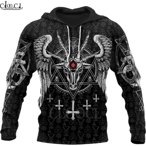 CLOOCL Fashion Mens Hoodies Satanic Devil 3D Printed Hoodie Harajuku Streetwear Unisex Casual Jacket Tracksuit Drop Shipping