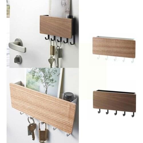 Wooden Storage Box Key Wall Hanging Door Hook Storage Household Debris Storage X1X4