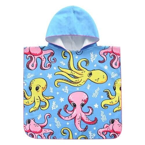 Baby Hooded Bath Towel Poncho Children Kids Bathrobe Towels Bath Robe Quick Dry Professional Travel Sports Beach Towel