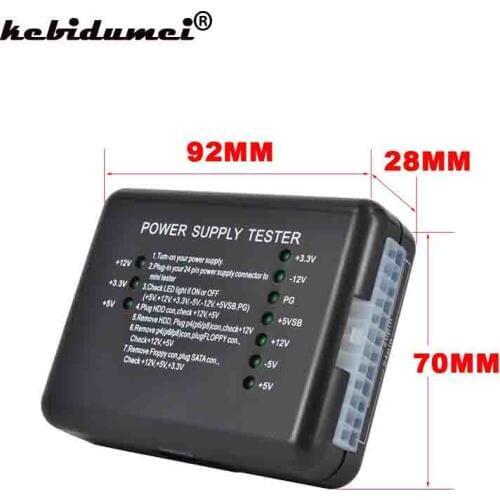 20/24 Pin PSU ATX SATA HDD Power LED Indication Diagnostic Tool Supply Tester Testing PC Computer for Anode Cathode 12V 5V 3.3V