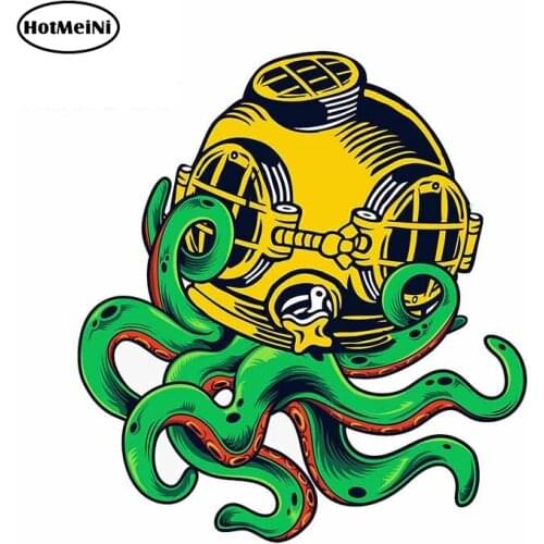 HotMeiNi 13cm For Diving Helmet Windshield Car Stickers Comical Decal Vinyl Material Waterproof Decals Sunscreen Decoration
