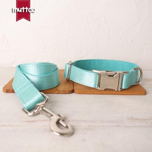MUTTCO exquisite pet dog ID tag collar leash THE GLACIER self-design nice puppy nameplate collar 5 sizes UDC116