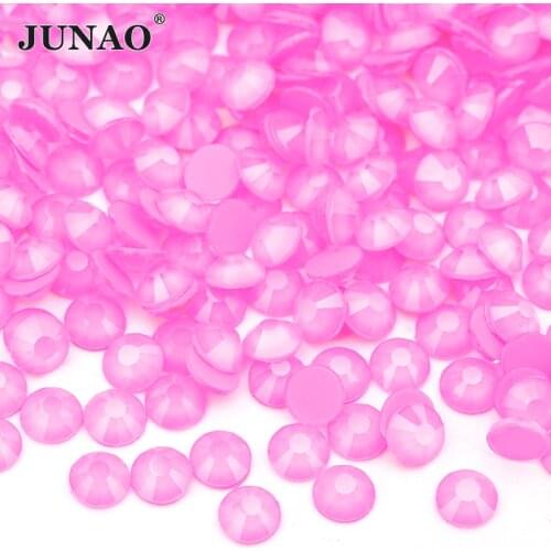JUNAO SS6 SS16 SS20 SS30 Mocca Pink Color Glass Flatback Rhinestone Round Crystal Stones Non Hot Fix Diamond Strass DIY Crafts