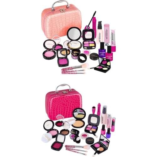 Toddler Kids Makeup Set with Tote Bag Vanity Dressing for Little Girls Gift