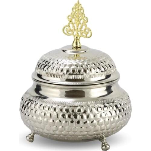 Morya Copper Sugar Bowl Candy Jars with Cover Storage Home Decor Organizer Rustic Dessert Ice Cream Snacks Nuts Bite 15cm