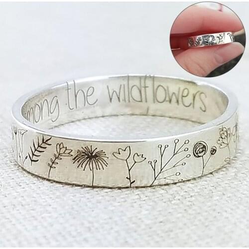 Fashion Dandelion Pattern Ring Round Silver Color Alloy Rings For Women Girls Wedding Engagement Party Jewelry Gift Rings
