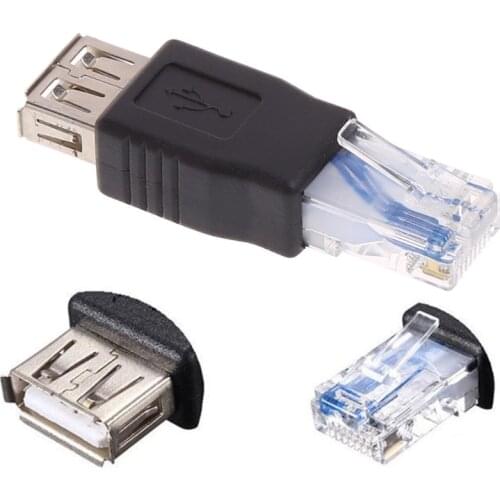 USB Type A Female To RJ45 Male Ethernet LAN Network Router Socket Plug Adapter 20CB