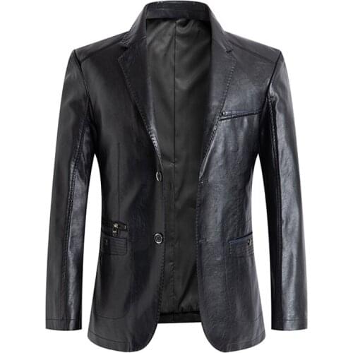 New Brand Blazers Men Spring Autumn Slim Fit Men Suit Jackets Fashion Leather Blazer Men Jacket Oversize 7XL,terno masculino