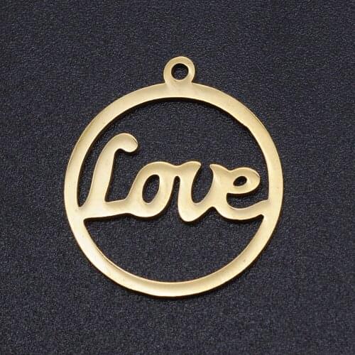 5pcs/Lot 100% Stainless Steel LOVE Charms Jewelry Making Charms DIY Necklace Bracelet Making Charms