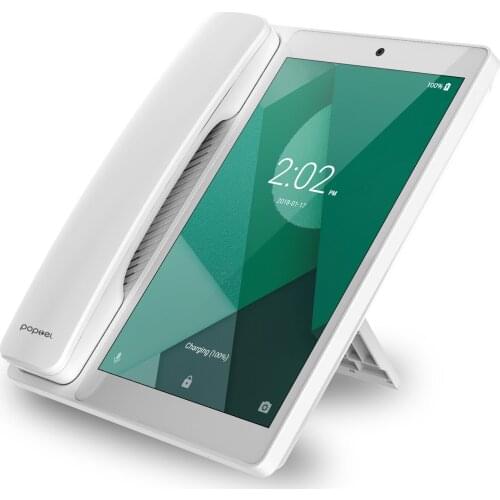Poptel Google play videophone 8 inch 2g/16g bluetooth handset for home and office IOT device tablet phone note table support