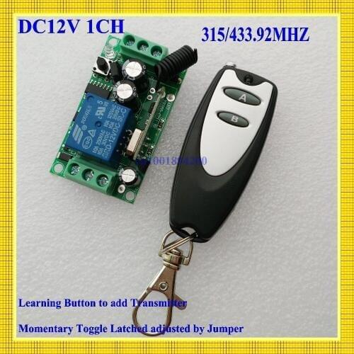 12V Remote Control Switch DC 1CH 10A Relay Receiver Door Access Control Light Lamp LED Power Remote ON OFF Wireless Switch AB