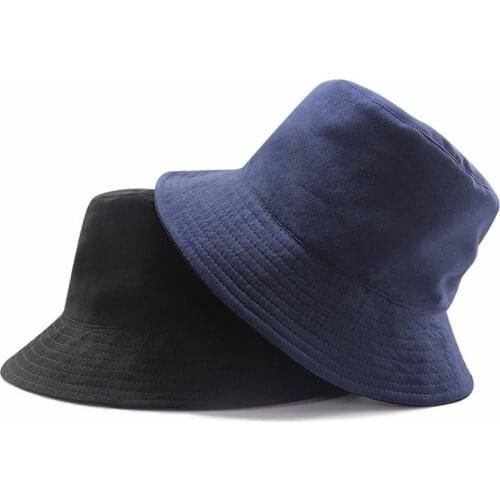Reversible Suede Big Size Bucket Hat Lady Shopping Casual Boonie Cap Men Hiphop Plus Size Fisherman Hats 56-60cm 60-65cm