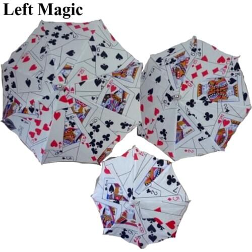 Deluxe Magic Umbrella With Poker Pattern Magic Tricks ( 3 Size :13/19/24 Inch ) Umbrella Magic Props Stage Accessory Magician