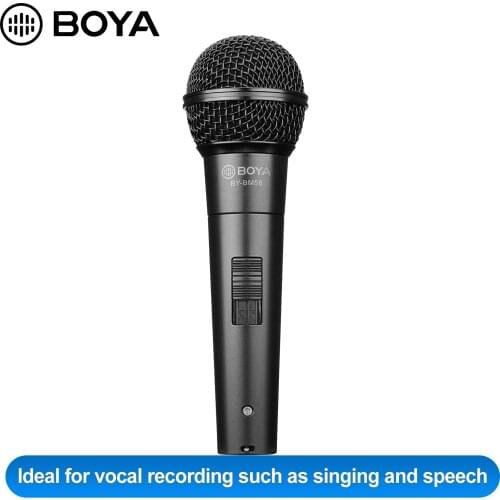 BOYA BY-BM58 Handheld Vocal Microphone Cardioid Dynamic Mic 6.35mm Output Aluminum Zinc Alloy Body for Speach Theater Live Stage