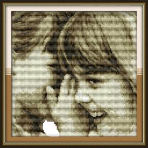 Whisper Sisters Joy Sunday Cross Stitch Kits Printed Canvas For Embroidery Thread Cross Needlework DIY DMC 14CT Gift Home Decor