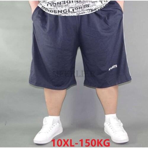 Plus size big 8XL 9XL 10XL men Shorts Modal cotton summer soft Comfortable navy blue Elastic waist loose shorts thin Breathable