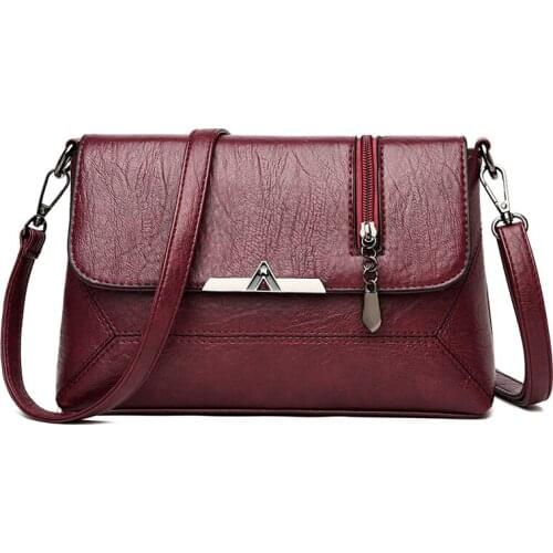 Crossbody Bags For Women Solid Shoulder Bag Women Leather Handbags High Quality Vintage Flap Bags Ladies Sac A Main New