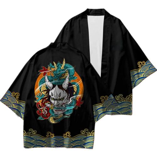 Spring Autumn Japanese Traditional Haori Samurai Oriental Yukata Clothing кимоно японский стиль High-quality Daily Street Wear