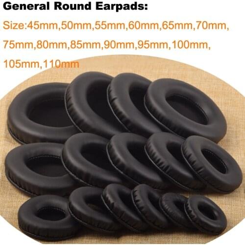 Soft PU Earpad Size from 45MM to 110MM General Round Cushions for Sony AKG Sennheiser ATH Philips Headphones