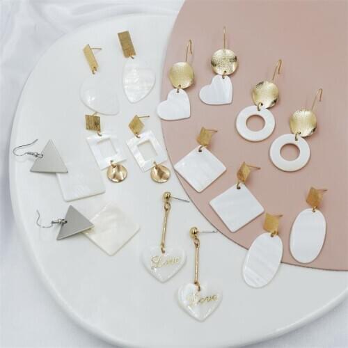 Fashion Shell Pendent Earrings For women Gold Geometric Earrings Punk Glamour Jewelry Earrings 2020